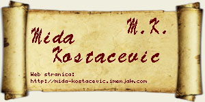 Mida Kostačević vizit kartica
